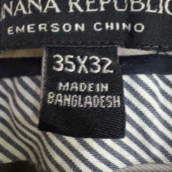 Banana Republic Emerson Chino Pants Khaki Mens 35x29 Cotton Flat Front - Picture 3 of 7